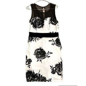 Bailey Blue | Rose Flower | Black & White | Cocktail Dress